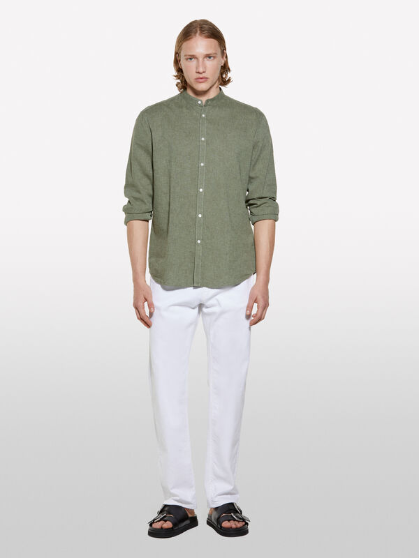 Τζιν color Style 75 regular fit λευκό - τζιν regular ανδρικά | Sisley