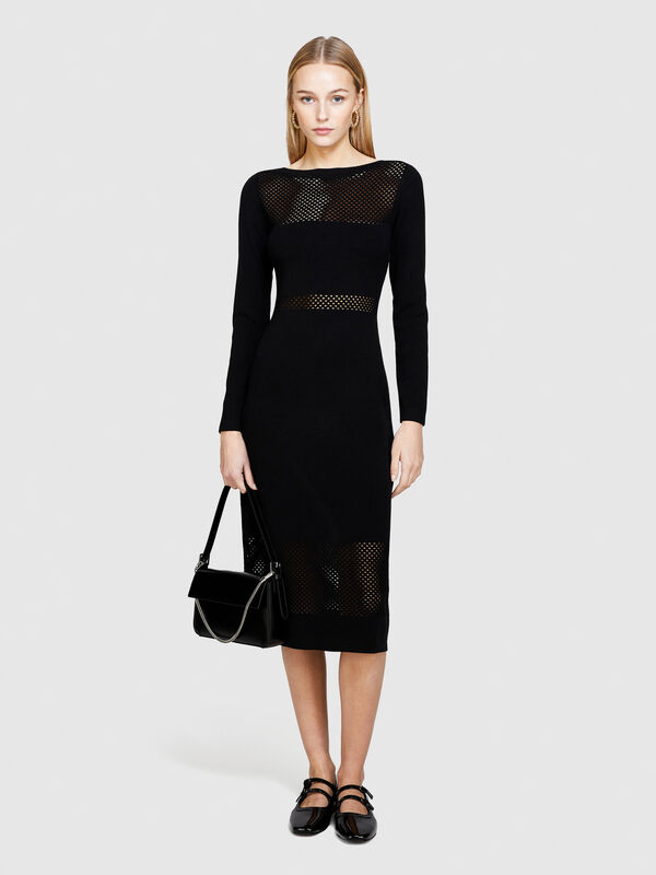 Φόρεμα μακρύ από πλεκτό ύφασμα - φορέματα μακριά γυναικεία | Sisley