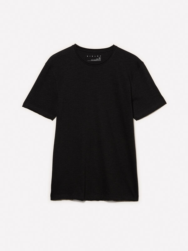 Μπλούζα slim fit κοντομάνικη γκρι σκούρο - μπλουζάκια κοντομάνικα ανδρικά | Sisley