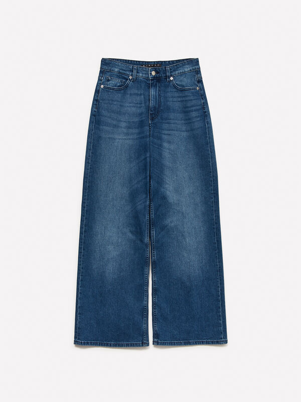 Τζιν Style 72 wide fit μπλε - τζιν καμπάνα γυναικεία | Sisley