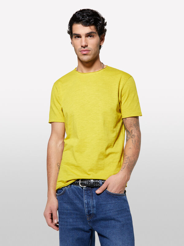 Μπλούζα κοντομάνικη lime slim fit - μπλουζάκια κοντομάνικα ανδρικά | Sisley
