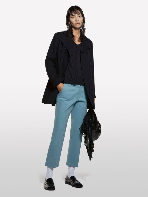 Παντελόνι flare fit powder blue - παντελόνια flare γυναικεία | Sisley
