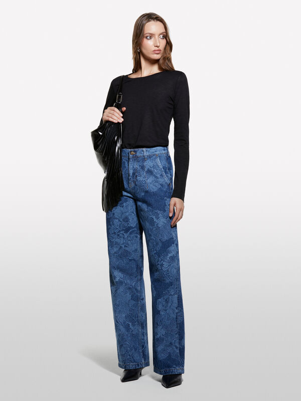 Τζιν Style 68 mom fit σε σκούρα απόχρωση - τζιν mom fit και boyfriend γυναικεία | Sisley