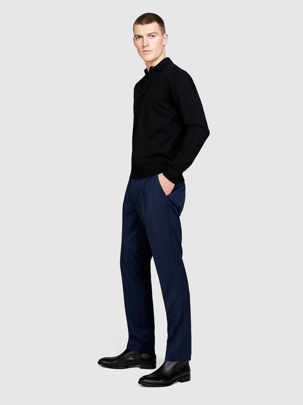 Παντελόνι χρωματιστό νήμα - παντελόνια slim ανδρικά | Sisley