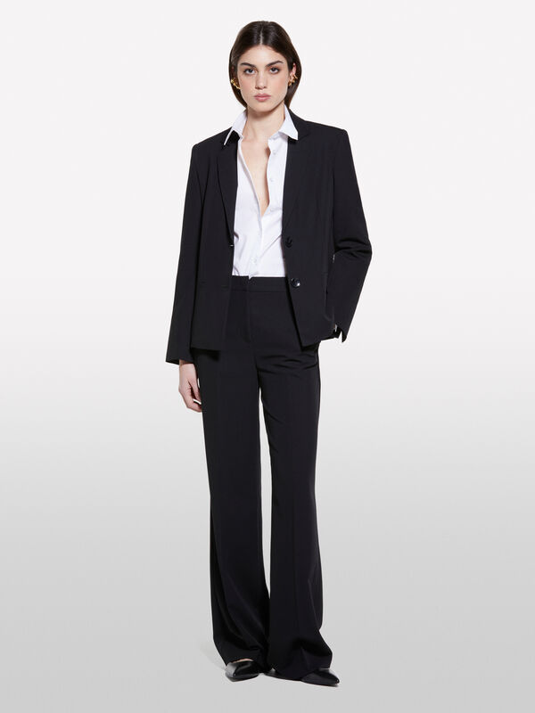 Μπλέιζερ slim fit μαύρο - μπλέιζερ γυναικεία | Sisley