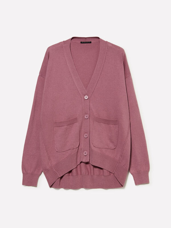 Purple oversize fit cardigan - ζακέτες γυναικείες | Sisley