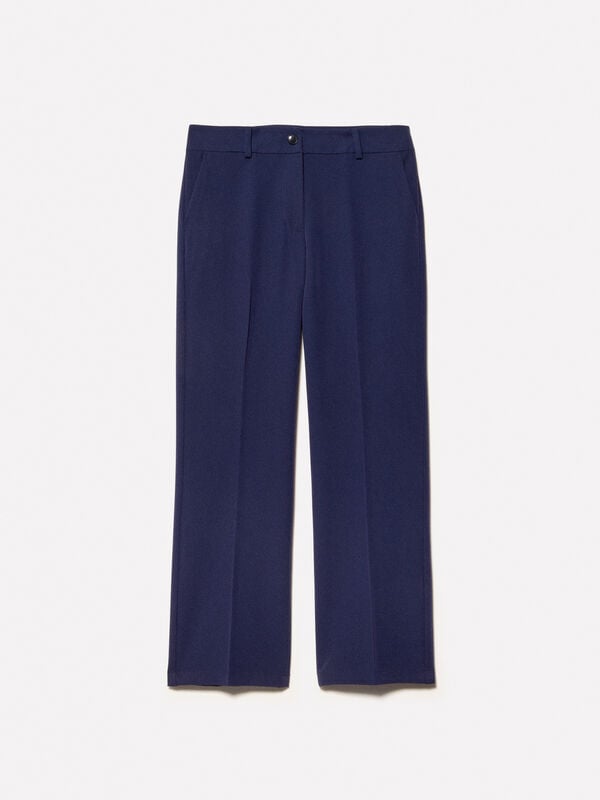 Παντελόνι flare fit fit μπλε σκούρο Παντελόνι flare fit fit μπλε σκούρο - παντελόνια flare γυναικεία | Sisley