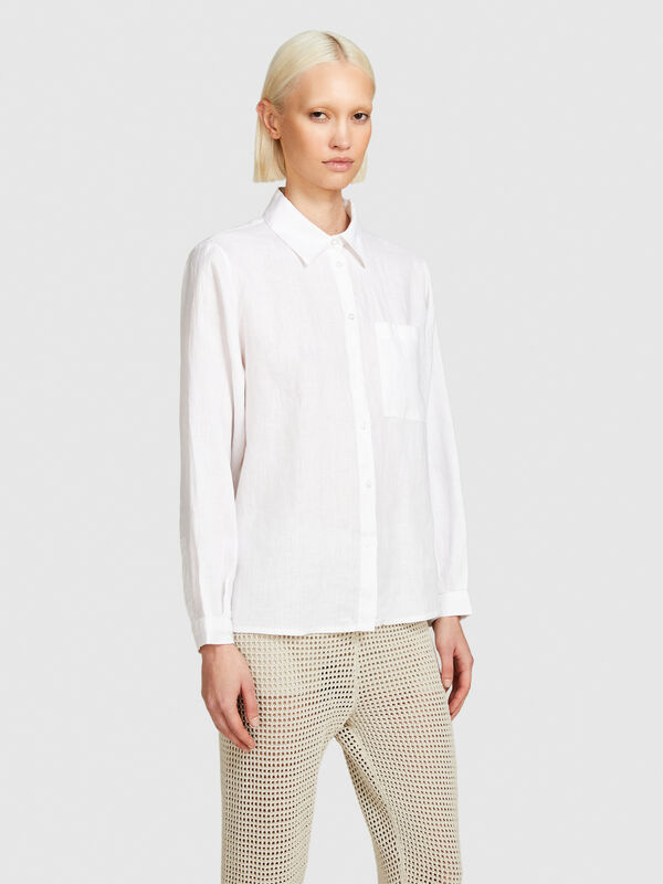 Πουκάμισο 100% λινό - πουκάμισα γυναικεία | Sisley