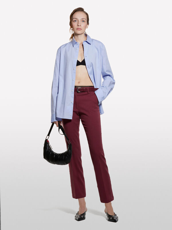 Παντελόνι flare fit μπορντό Παντελόνι flare fit μπορντό - παντελόνια flare γυναικεία | Sisley