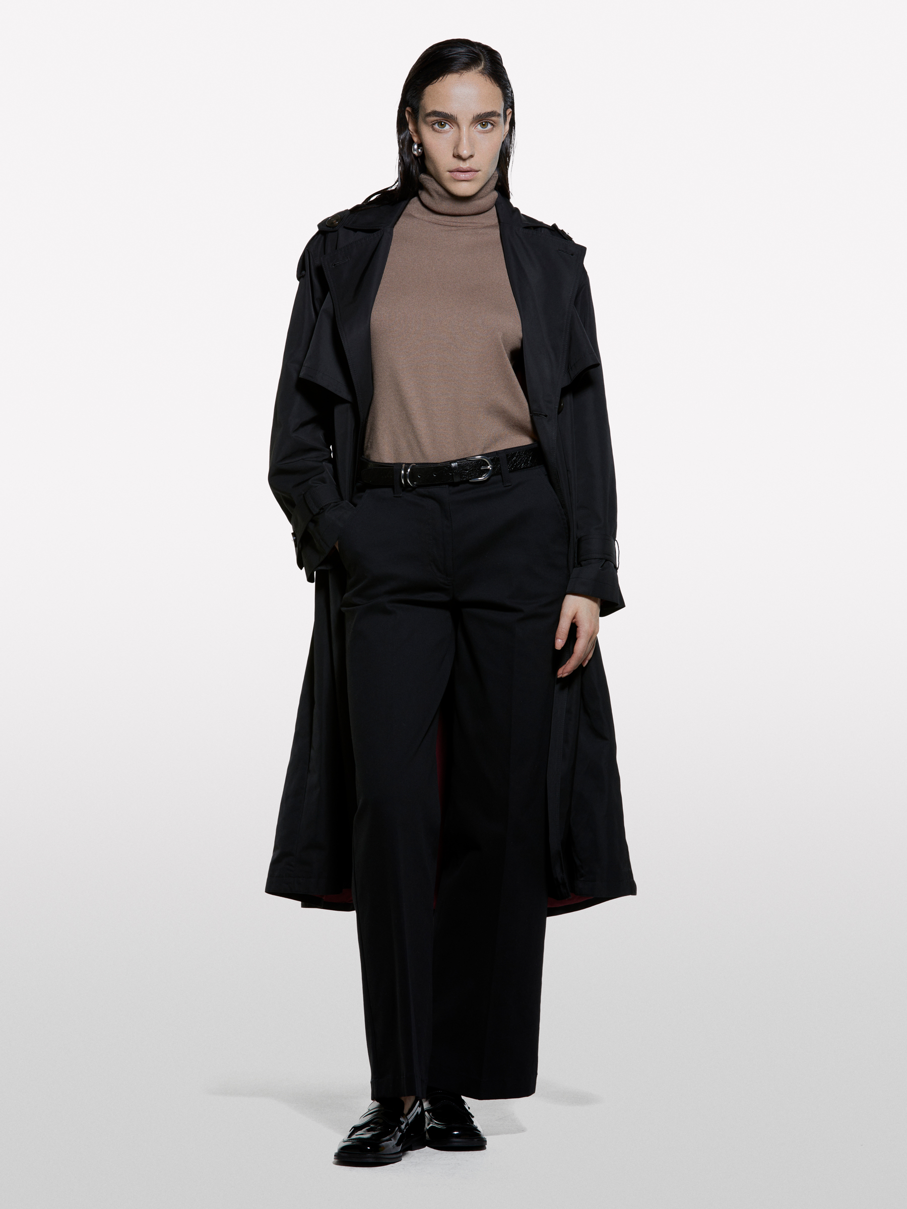 Sisley - Pull Col Roulé Marron Coupe Régulière, Femme, Marron, Taille: XS