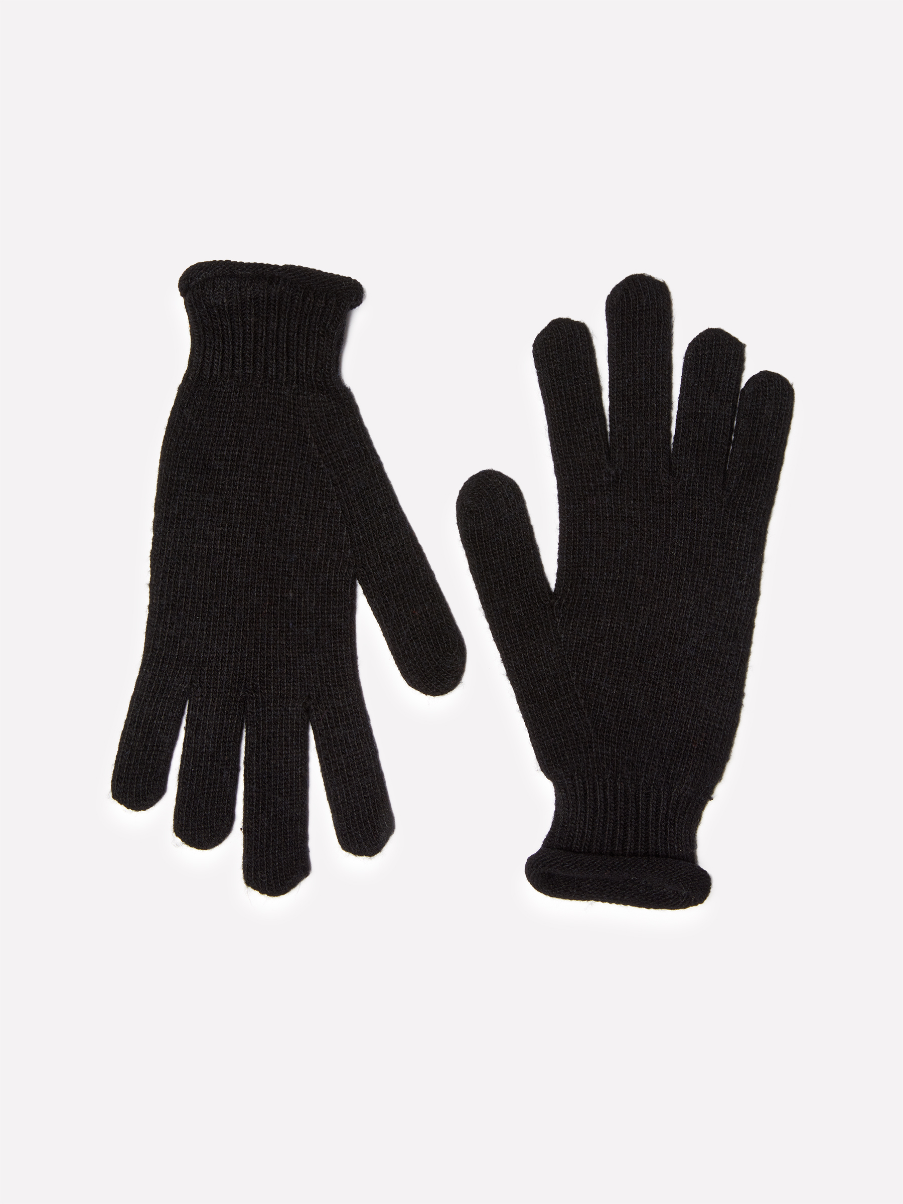 Sisley - Gants En Mélange De Laine Noir, Femme, Noir
