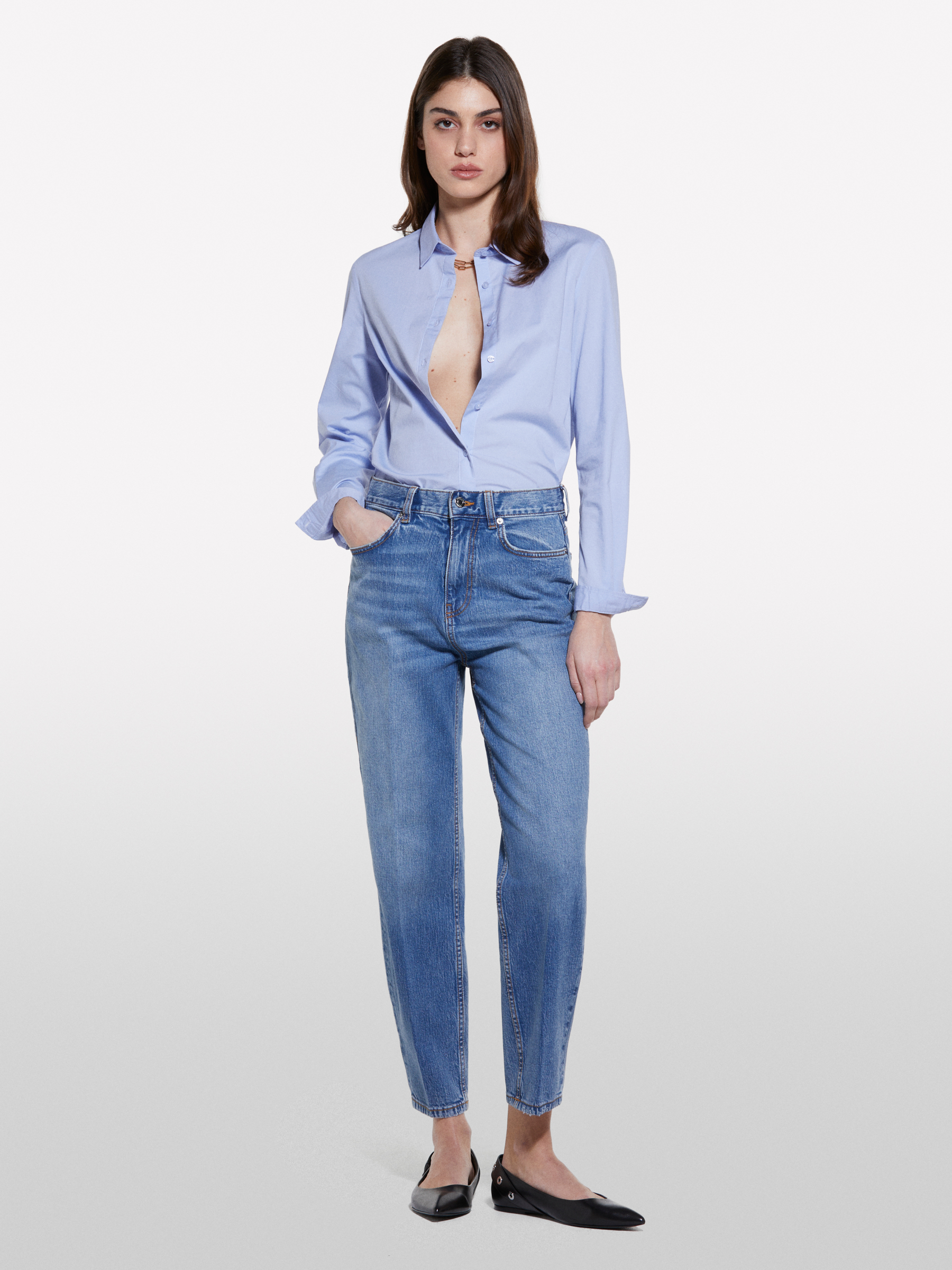 Τζιν Style 69 mom fit μπλε