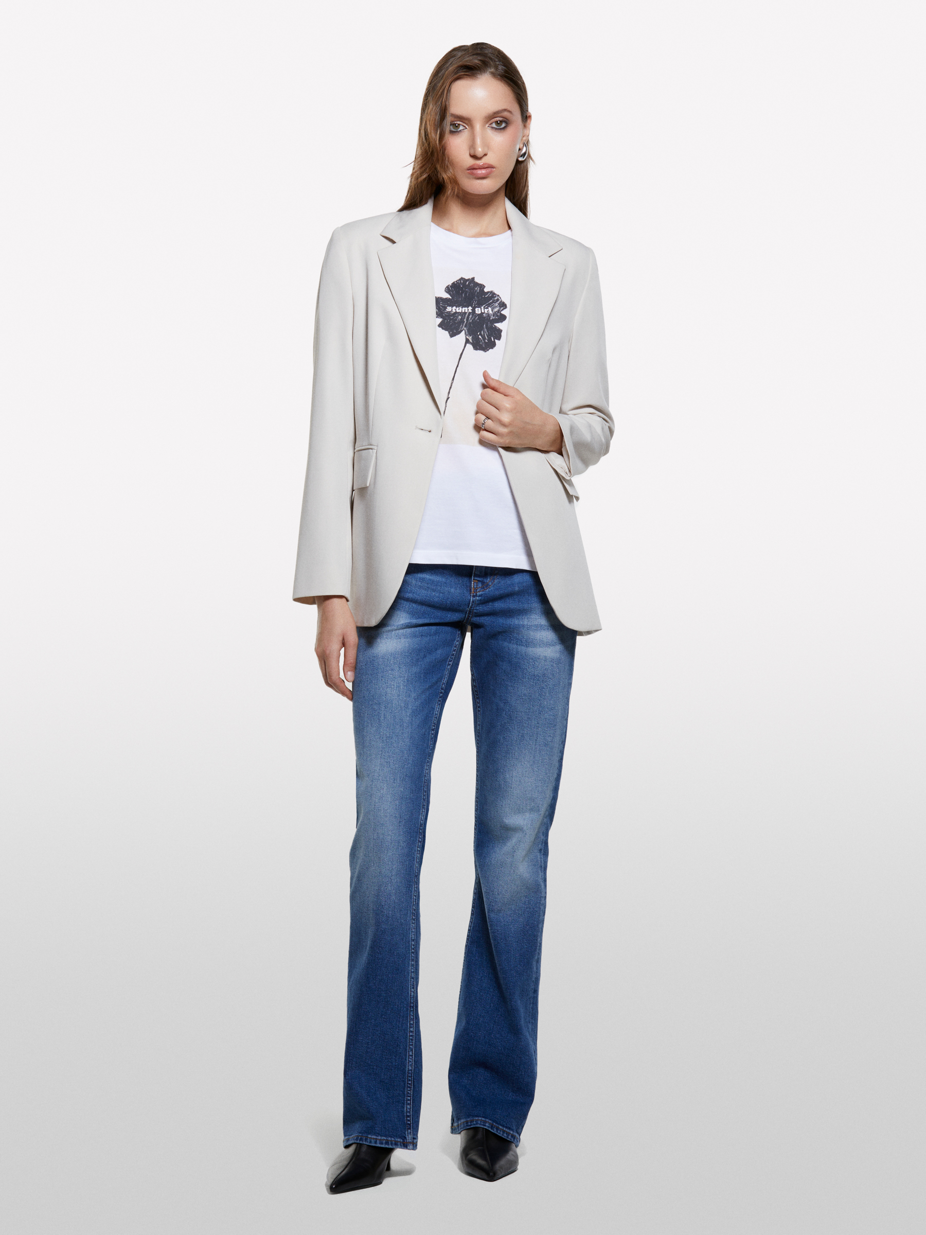 Sisley - T-shirt Blanc À Imprimé Fleuri, Femme, Blanc, Taille: S