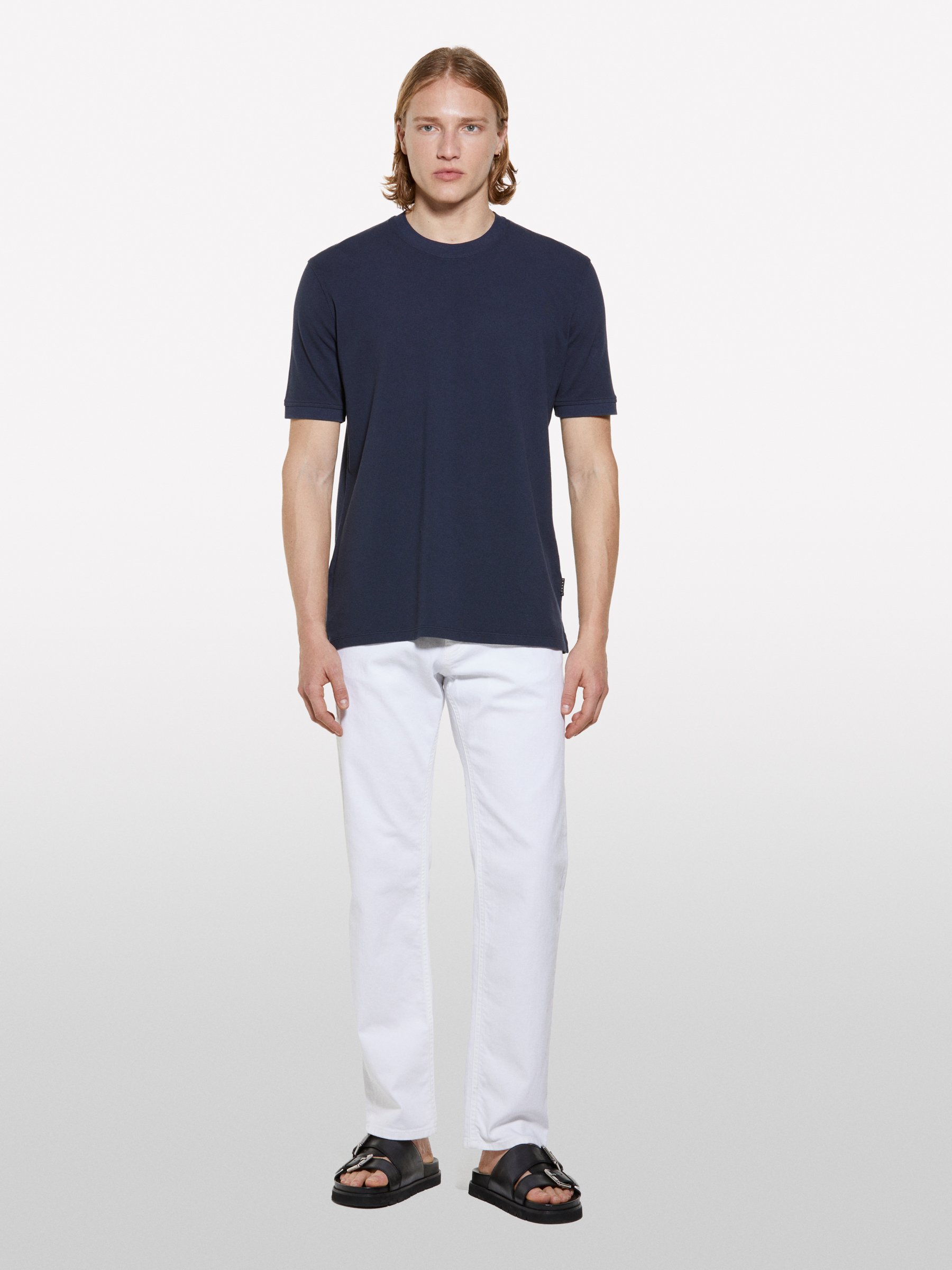Sisley - Dunkelblaues Kurzarm-t-shirt, Mann, Dunkelblau, Größe: EL
